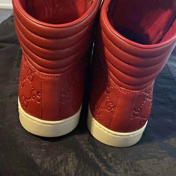 GUCCI GUCCISSIMA TRAINERS SIZE 9 OR 43 EURO FITS LIKE 9.5-10 BURNT RED COLOR - Picture 7 of 14